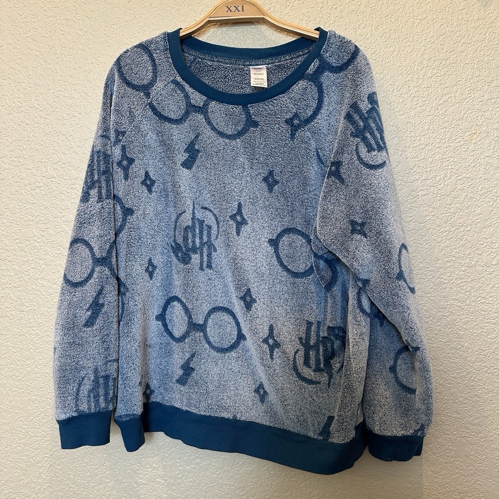 Harry Potter Fleece‎ Pullover x Wizarding World Pajama Top Blue Extra Large